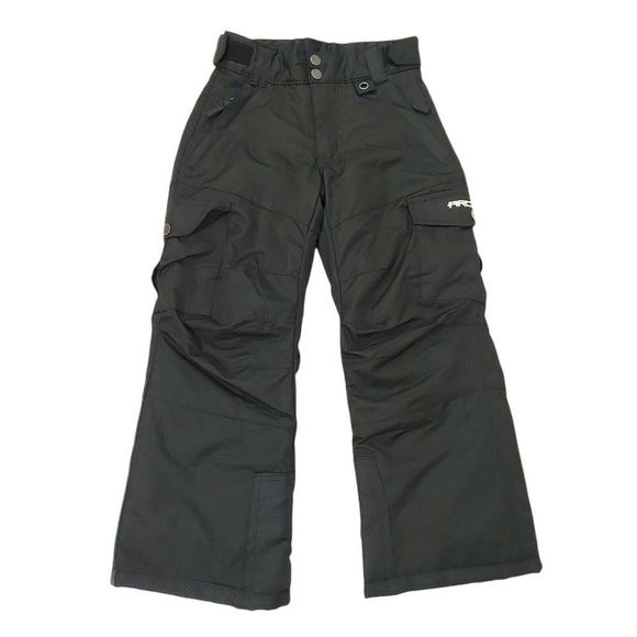 Arctix Snow Cargo Pants Kids XS Insulated Adjustable Waist Unisex Black - Picture 1 of 7